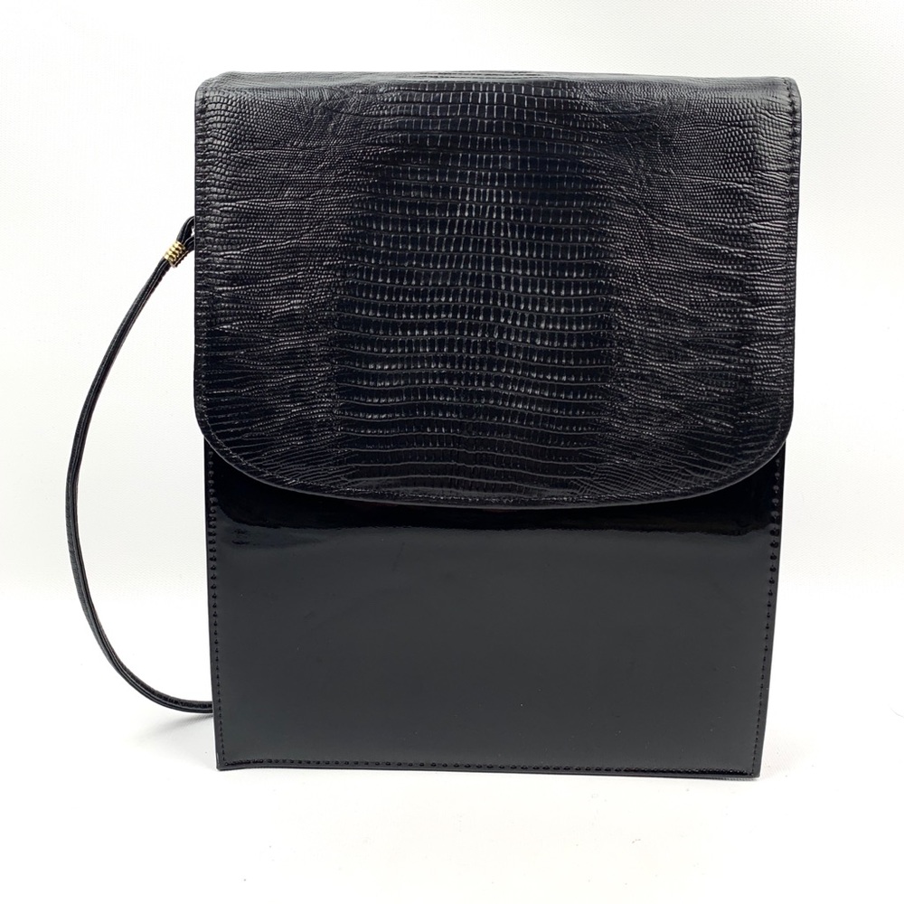 ❌SOLD❌ 1950’s faux patent purse with lizard skin - Picture 2 of 8